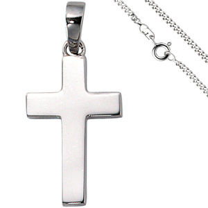 Anhänger Kreuz 925 Silber Kreuzanhänger Silberkreuz mit Kette 60 cm