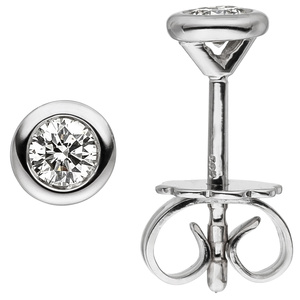 Ohrstecker 585 Gold Weißgold 2 Diamanten Brillanten Ohrringe Diamantohrstecker