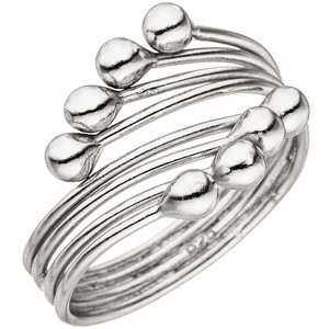 Damen Ring 4-reihig 925 Sterling Silber Silberring