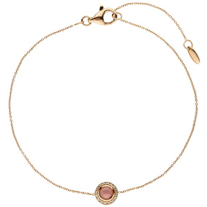Armband 585 Gold Rotgold 1 Turmalin Cabochon pink 16 Diamanten Brllanten 20 cm