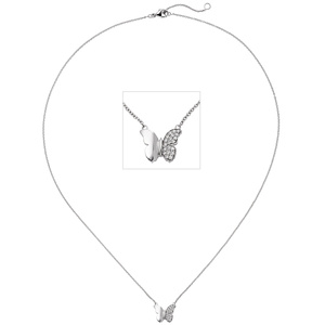 Collier Halskette Schmetterling 585 Weigold 20 Diamanten Brillanten 45 cm Kette