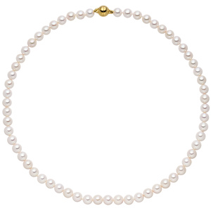 Kette mit Akoya Perlen und 925 Silber vergoldet 43 cm Perlenkette