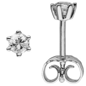 Ohrstecker 585 Gold Weißgold 2 Diamanten Brillanten 0,24 ct. Ohrringe