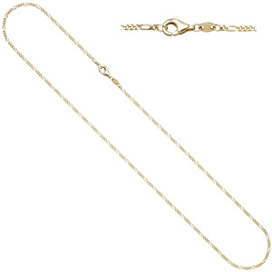 Figarokette 333 Gold Gelbgold diamantiert 1,7 mm 50 cm Kette Halskette Goldkette