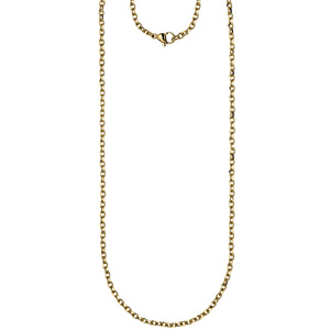Halskette Kette Ankerkette Edelstahl gold farben beschichtet 70 cm