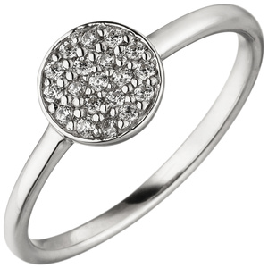 Damen Ring 925 Sterling Silber 19 Zirkonia Silberring