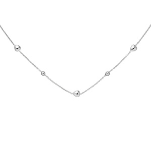 Collier Herz Kugel 925 Sterling Silber 45 cm Silberkette Federring