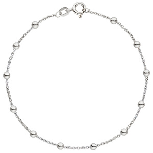 Fußkettchen Fußkette mit Kugeln 925 Sterling Silber 25 cm Silberkette