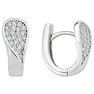 Creolen 925 Sterling Silber 44 Zirkonia Ohrringe Silberohrringe