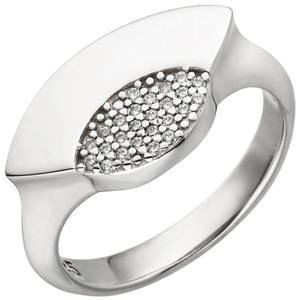 Damen Ring 925 Sterling Silber 25 Zirkonia Silberring