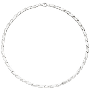 Collier Halskette 925 Silber 210 Zirkonia 45 cm Kette Silberkette