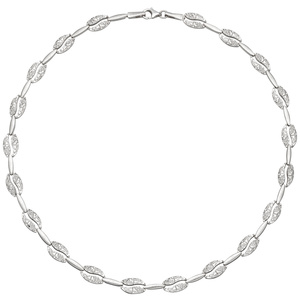 Collier Halskette 925 Sterling Silber gehämmert 45 cm Kette Silberkette