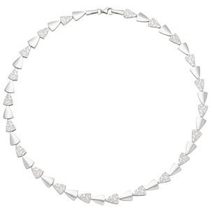 Collier Halskette 925 Sterling Silber gehmmert 45 cm Kette Silberkette