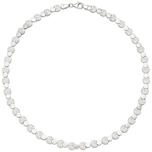 Collier Halskette 925 Sterling Silber gehämmert 45 cm Kette Silberkette