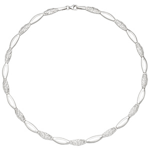 Collier Halskette 925 Sterling Silber gehämmert 45 cm Kette Silberkette