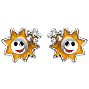 Kinder Ohrstecker Sonne 925 Sterling Silber Ohrringe Silberohrringe