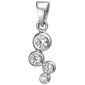Anhänger 925 Sterling Silber 4 Zirkonia Silberanhänger