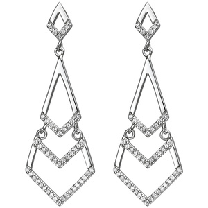 Ohrhänger 925 Sterling Silber 92 Zirkonia Ohrringe Silberohrringe