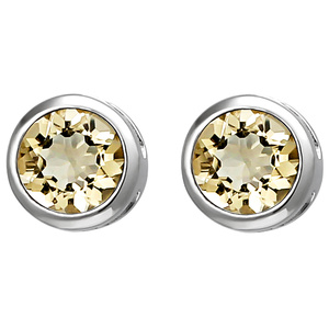 Ohrstecker 925 Sterling Silber 2 Citrine gelb Ohrringe