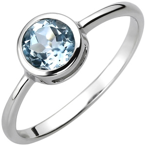 Damen Ring 925 Sterling Silber 1 Blautopas hellblau blau Silberring