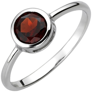 Damen Ring 925 Sterling Silber 1 Granat rot Silberring