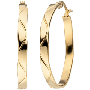 Creolen Edelstahl 34 mm gold-farben beschichtet Ohrringe