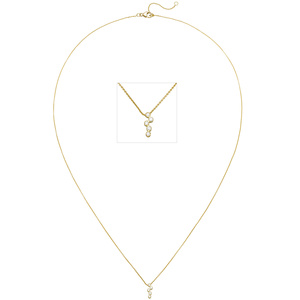 Collier 750 Gold Gelbgold 5 Diamanten Brillanten 45 cm
