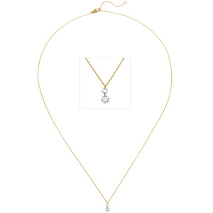 Collier 750 Gold Gelbgold 2 Diamanten Brillanten 45 cm