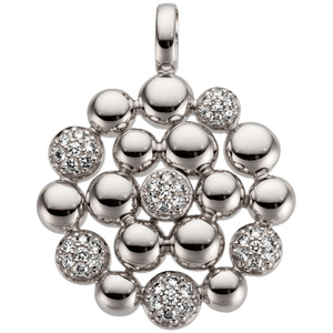 Anhänger 585 Gold Weißgold 42 Diamanten Brillanten 0,31ct.
