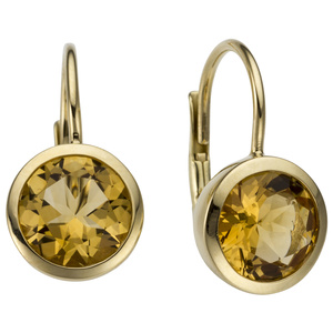 Ohrhänger 585 Gold Gelbgold 2 Citrine orange