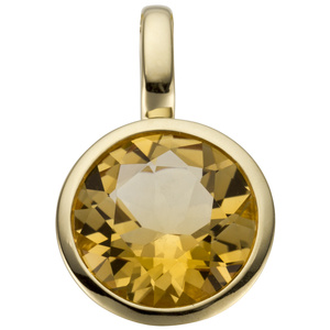 Anhänger 585 Gold Gelbgold 1 Citrin orange
