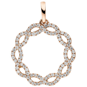 Anhänger 585 Gold Rotgold 90 Diamanten Brillanten 0,41ct.