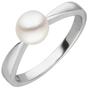 Damen Ring SWZP 925 Sterling Silber 1 Swasser Perle Perlenring Silberring