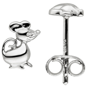 Kinder Ohrstecker Maus 925 Sterling Silber Kinder-Ohrringe