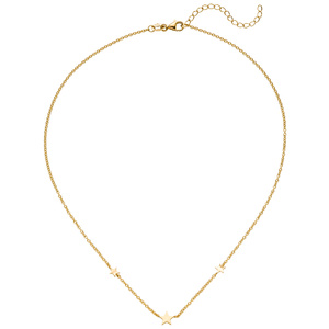Collier Halskette mit Anhngern Sterne 925 Silber gold vergoldet 43 cm