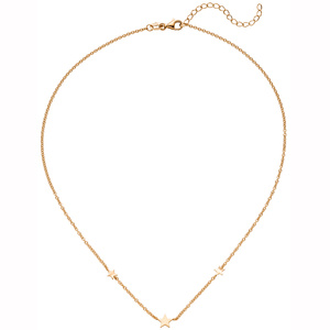 Collier Halskette mit Anhngern Sterne 925 Silber rotgold vergoldet 43 cm