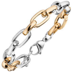 Armband Edelstahl bicolor beschichtet 22 cm