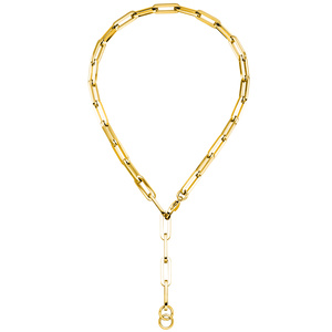 Y-Collier Halskette Edelstahl gelbgoldfarben beschichtet 55 cm