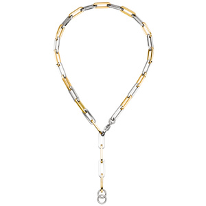 Y-Collier Halskette Edelstahl gelbgoldfarben beschichtet 48 cm