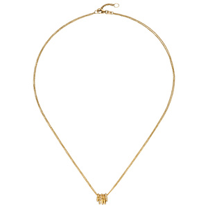 Collier Kette mit Anhänger 585 Gold Gelbgold 24 Diamanten Brillanten 45 cm