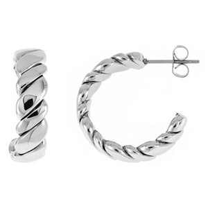 Halbcreolen aus Edelstahl Ohrringe Creolen