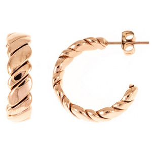 Halbcreolen aus Edelstahl roségoldfarben beschichtet