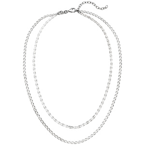 Collier Halskette 2-reihig 925 Sterling Silber 45 cm