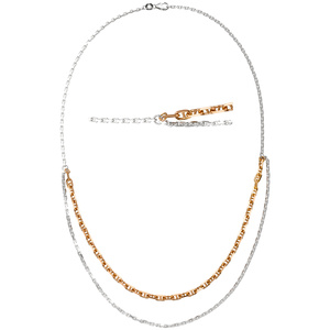Collier Halskette 925 Sterling Silber bicolor vergoldet 45 cm