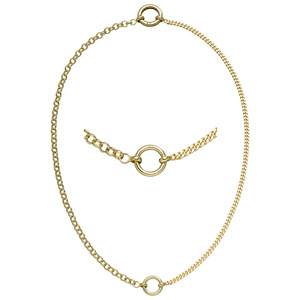 Collier Halskette 925 Sterling Silber vergoldet 43 cm