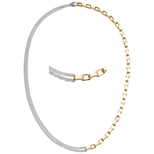 Collier Halskette 925 Sterling Silber bicolor vergoldet 41 cm