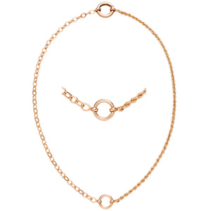 Collier 925 Sterling Silber rotgold vergoldet 42 cm