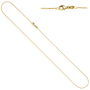 Ankerkette 750 Gold Gelbgold diamantiert 1,3 mm 45 cm Kette Halskette Karabiner