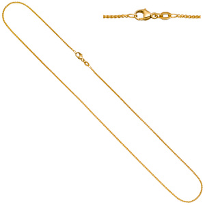 Zopfkette 750 Gold Gelbgold 1,3 mm 45 cm Kette Halskette Goldkette Karabiner