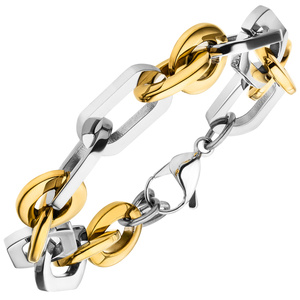 Armband Edelstahl Bicolor-Optik 22 cm